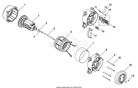 Alternator (030403 030404 030405 030406) Diagram and Parts List for 030404-01 7500EA Briggs and Stratton Generator
